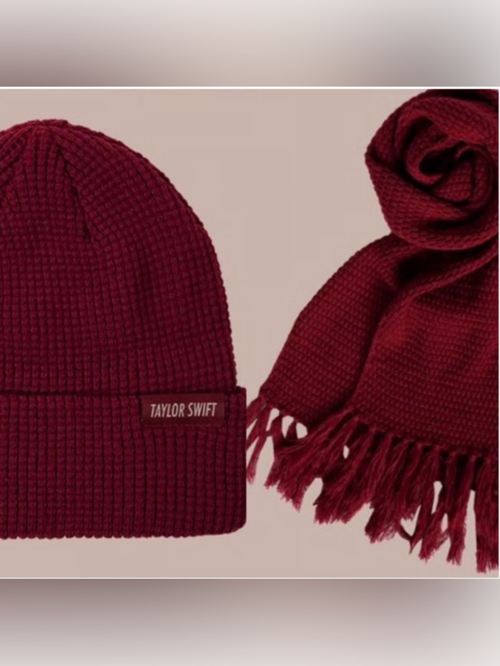 Taylor Swift All Too Well Knit Hat and Fringe Scarf Set